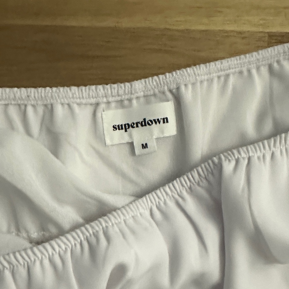 Superdown White Ruffle Crop Top - image 2